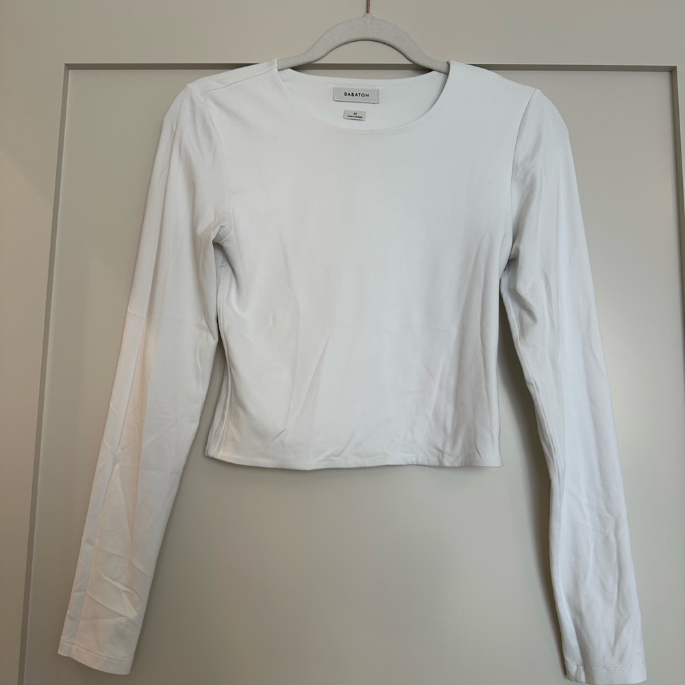 Babaton Aritzia Contour White Long Sleeve Tee